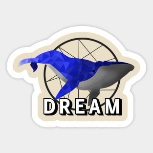 Blue dream whale Sticker